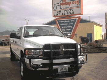 Dodge truck with Go Industries Rancher grille guard.