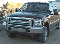 Chevy Truck with Truck Defender aluminum grille guard.
