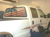 Chevy truck with graphics