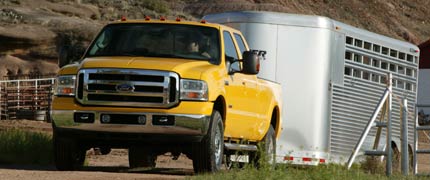 Super Duty towing horse trailer
